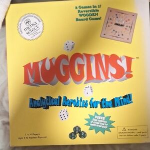 VINTAGE! MENSA SELECT "MUGGINS & KNOCKOUT" REVERSIBLE, WOODEN BOARD GAME